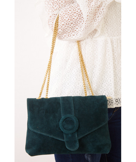 sac cuir vert sapin