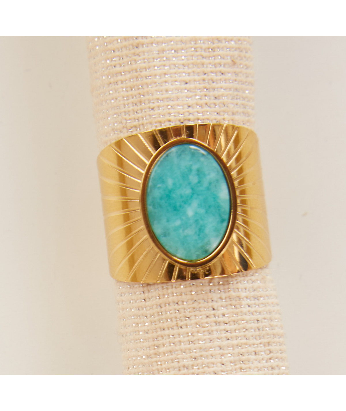 bague large pierre turquoise