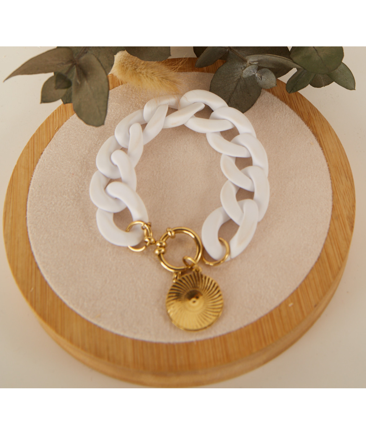 bracelet maille blanc