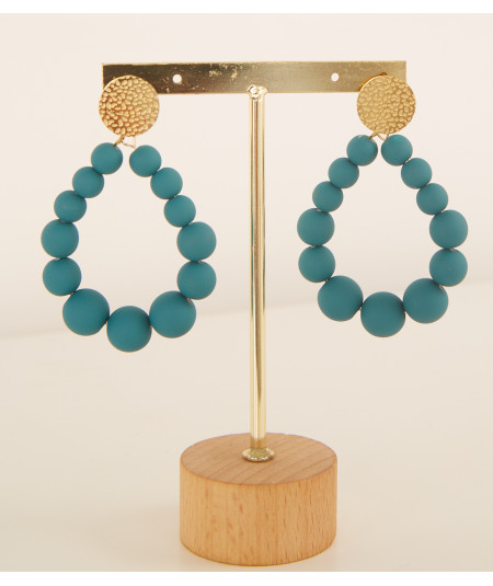 boucles d'oreilles bleu canard