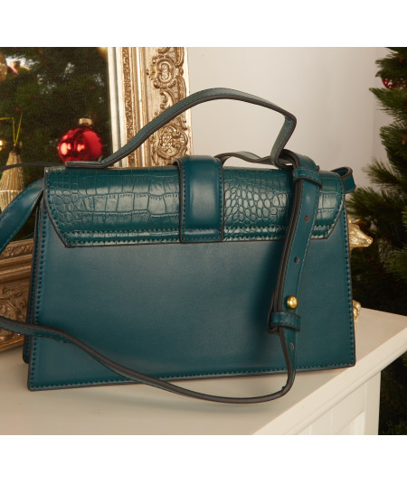 sac effet crocodile vert sapin