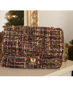 sac chiné effet tweed taupe