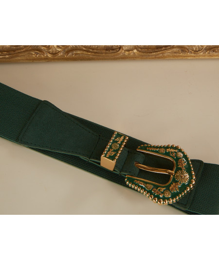 ceinture vert sapin boucle western