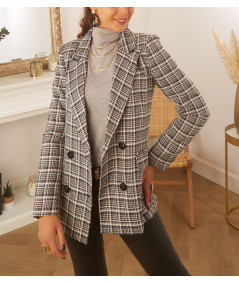 black and grey checked jacket