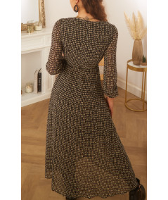 robe longue noire motif