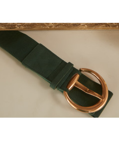 fir green belt with gold buckle