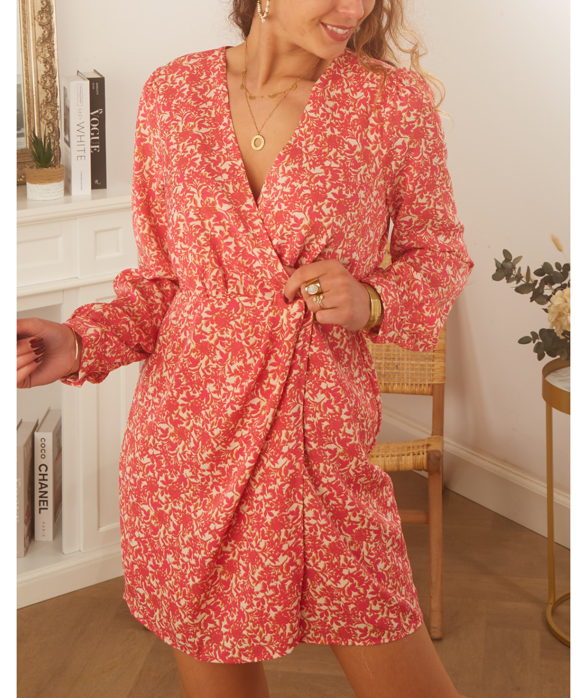 robe rose motif