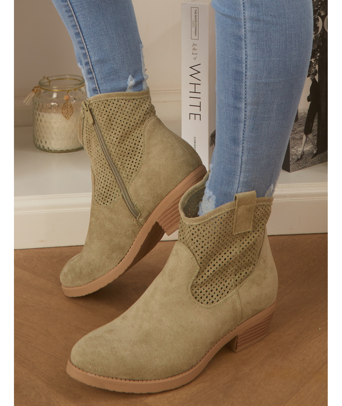 bottines vert d'eau