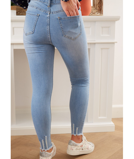 jeans clair effet déchiré