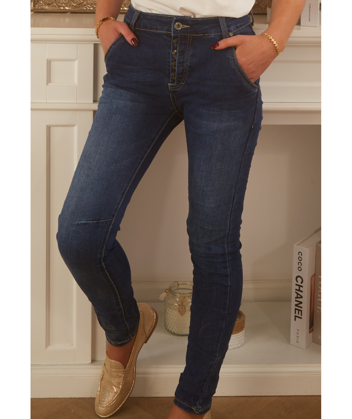 jeans slim couleur brut