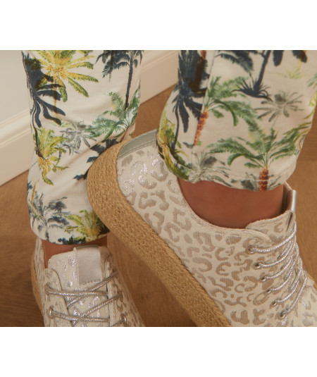 white espadrilles with grey leopard print