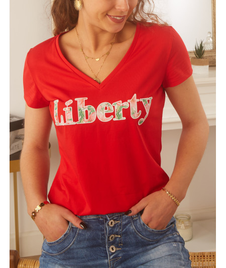tee-shirt liberty rouge