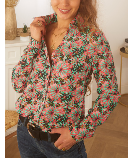 chemise rose motif