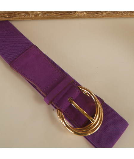 cinturón púrpura hebilla de oro