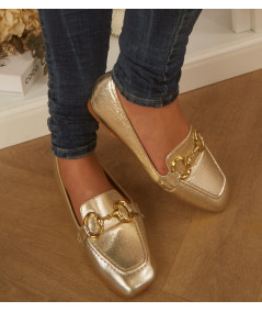 gold moccasins