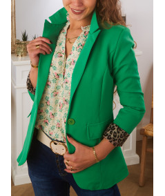 blouse verte fleurie