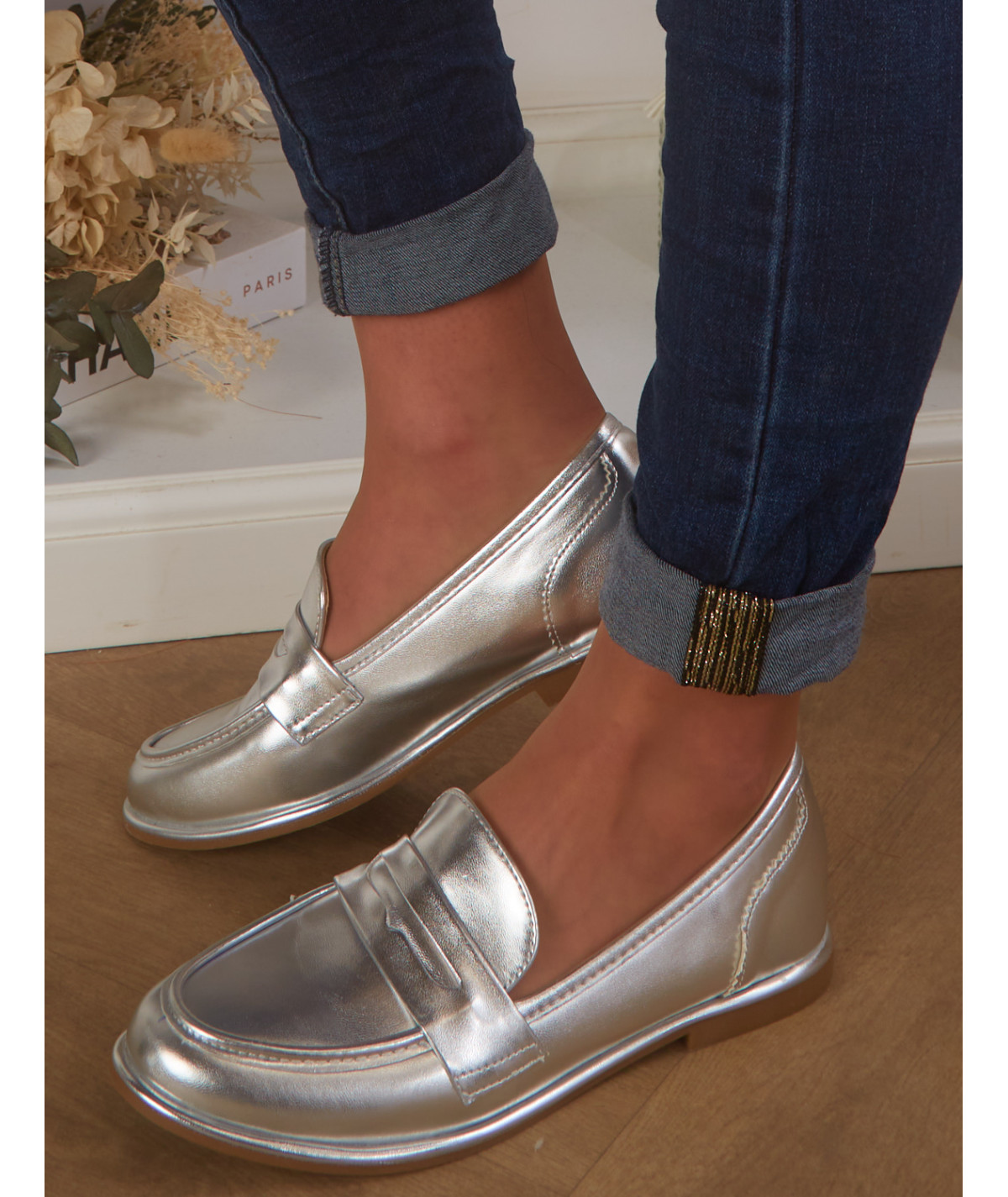 silver moccasin