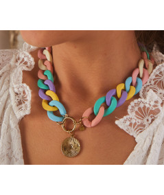 collier maille multicolore