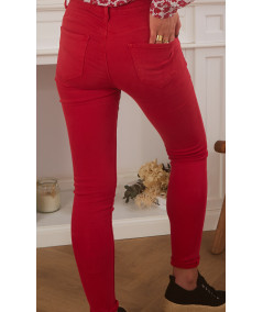 red cotton jeans