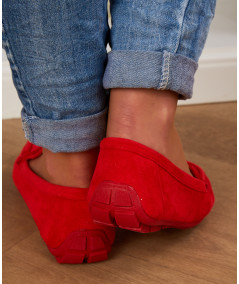 mocassin velours rouge