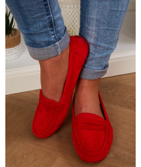 red velvet moccasin