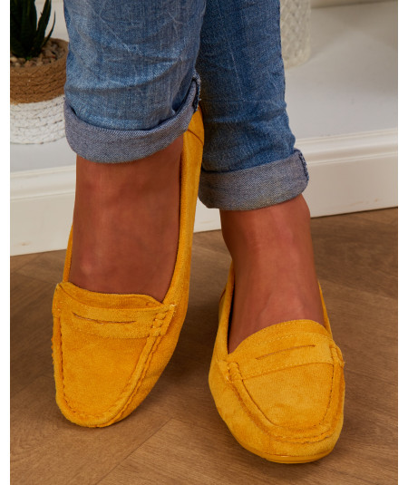 mustard velvet loafer