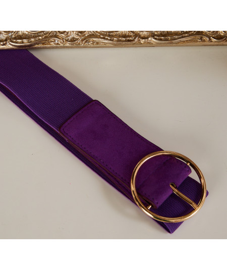 ceinture violet boucle dorée