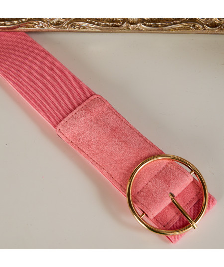 cinturón rosa hebilla de oro