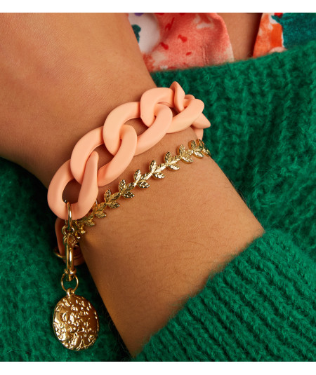 bracelet maille rose