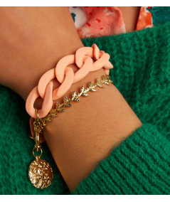 bracelet maille rose