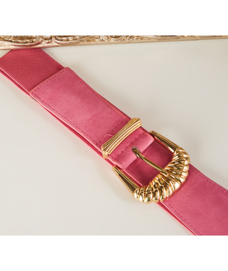 ceinture rose boucle dorée