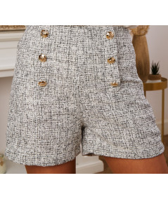 short bouton noir chiné