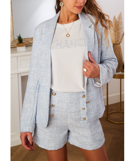 blue tweed jacket