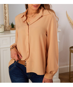 chemise beige arrière plissé