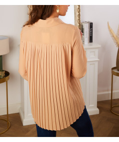 chemise beige arrière plissé