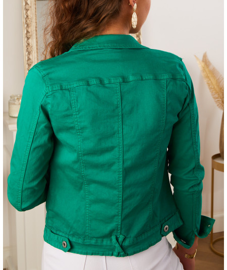 green denim jacket