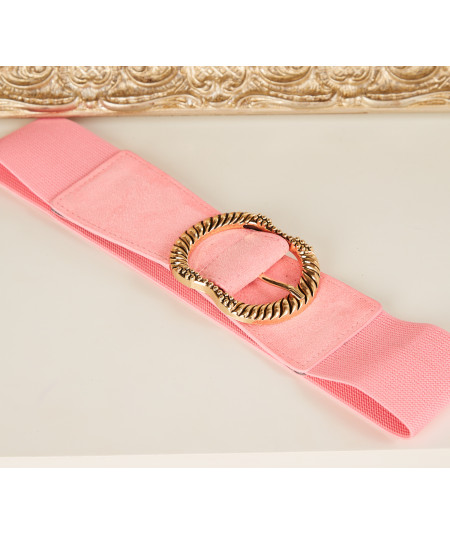 ceinture rose boucle dorée