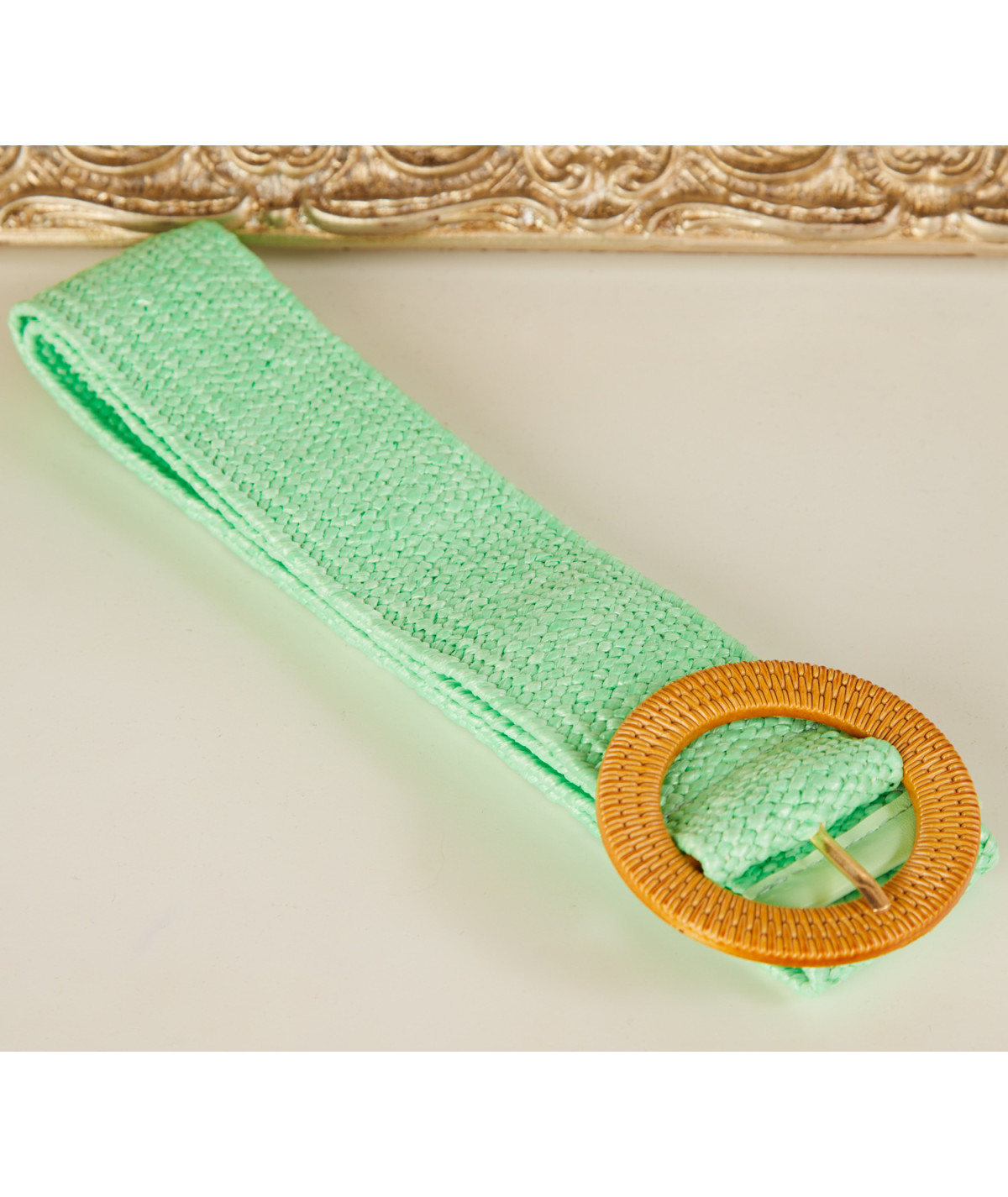 ceinture verte boucle dorée