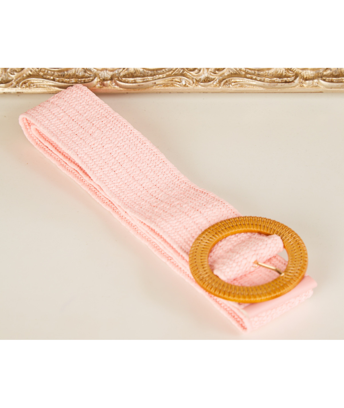 ceinture rose boucle dorée