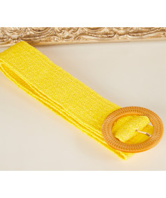 ceinture jaune boucle dorée