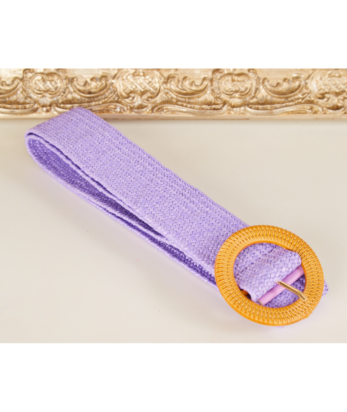 ceinture lilas boucle dorée