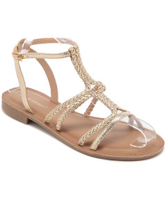 gold flat sandals