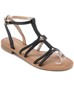 sandalias planas negras