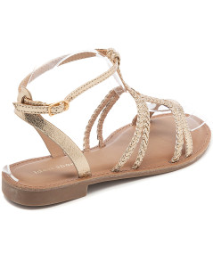 gold flat sandals