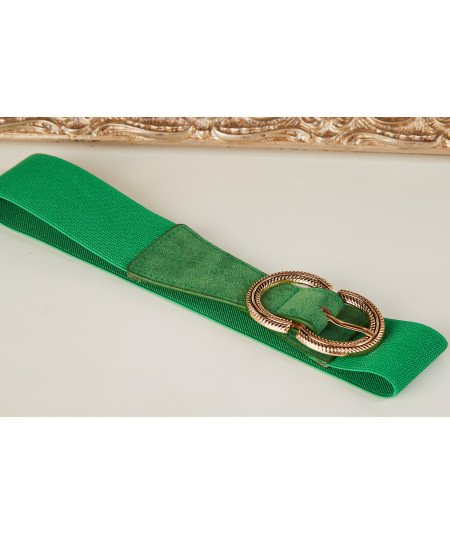 ceinture verte boucle dorée