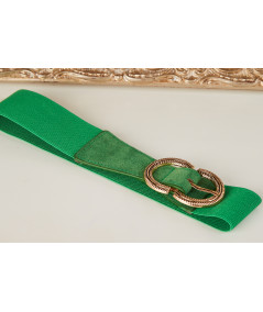 ceinture verte boucle dorée