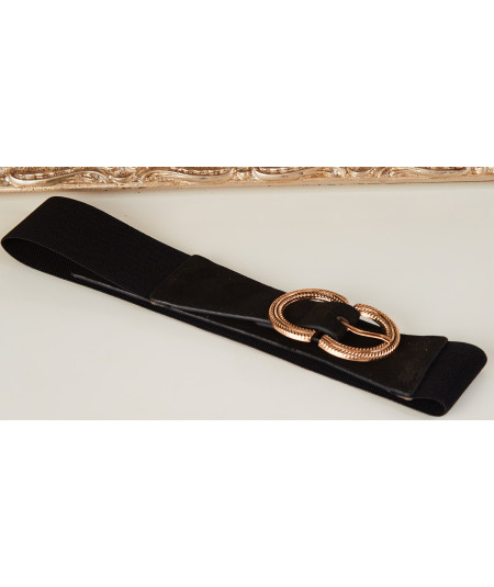 ceinture noire boucle dorée