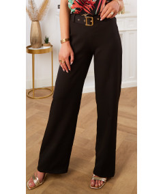 pantalon fluide tailleur ceinture noir