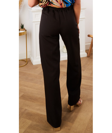 flowing trousers with black waistband