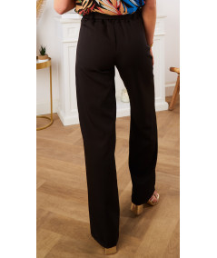 pantalon fluide tailleur ceinture noir